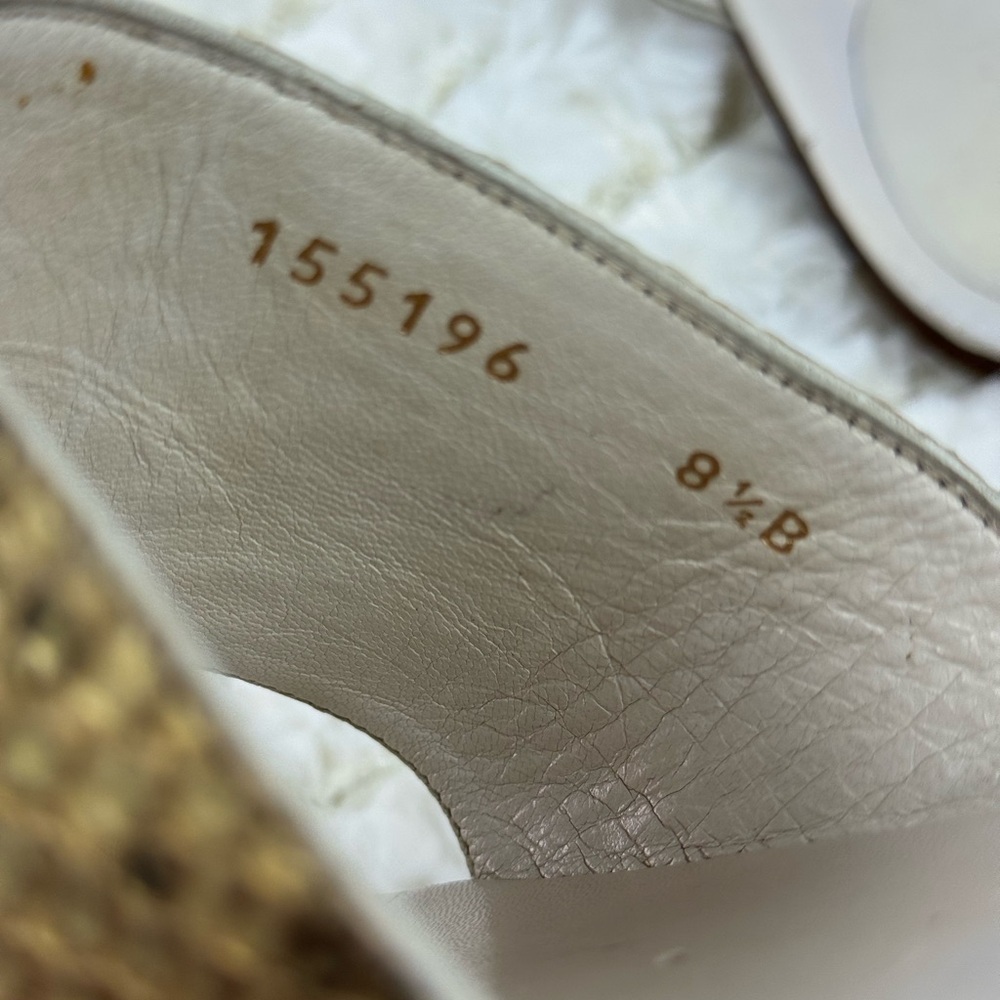 Gucci Gold Snake Skin Metallic Sandals Size 8 1/2 - Picture 10 of 10